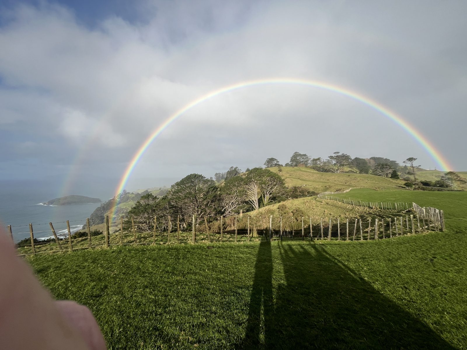 Double rainbow over Okakari Cliffs